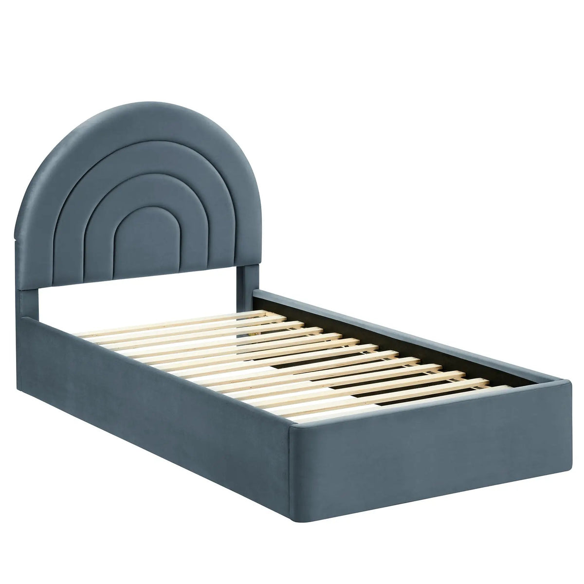 Solana Arched Performance Velvet Twin Platform Bed by HouseOfZazla