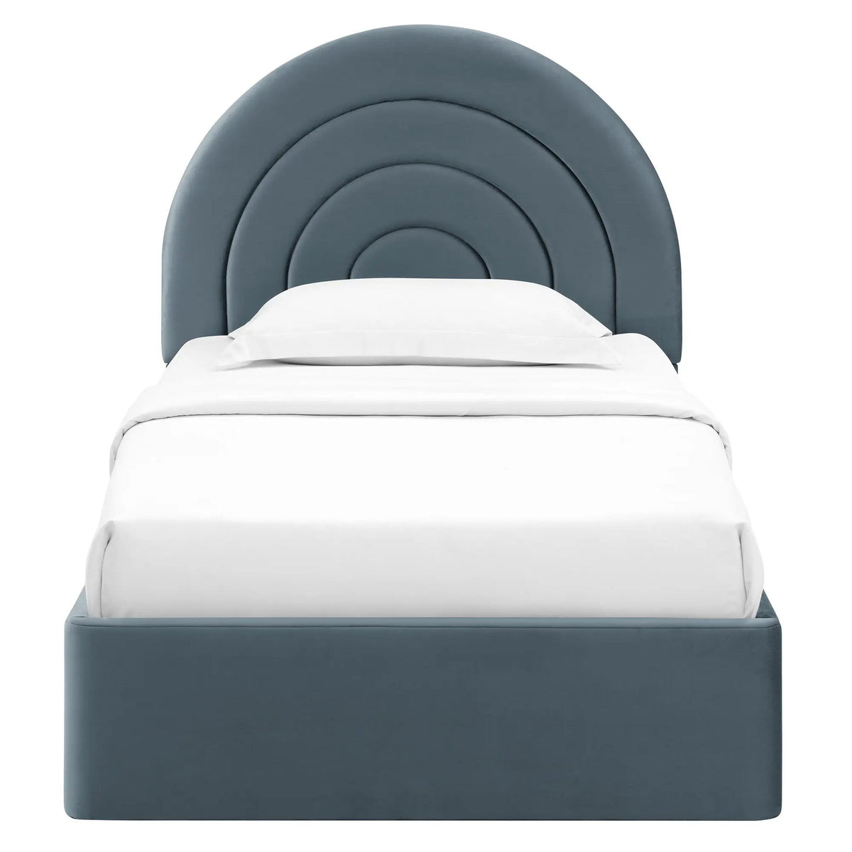 Solana Arched Performance Velvet Twin Platform Bed by HouseOfZazla