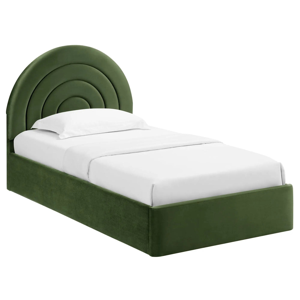 Solana Arched Performance Velvet Twin Platform Bed by HouseOfZazla