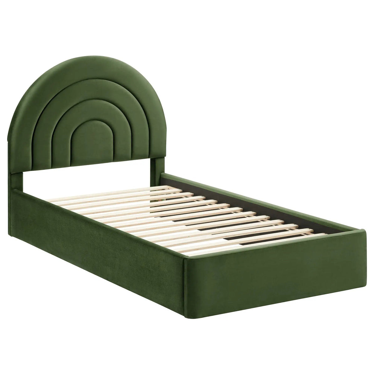 Solana Arched Performance Velvet Twin Platform Bed by HouseOfZazla