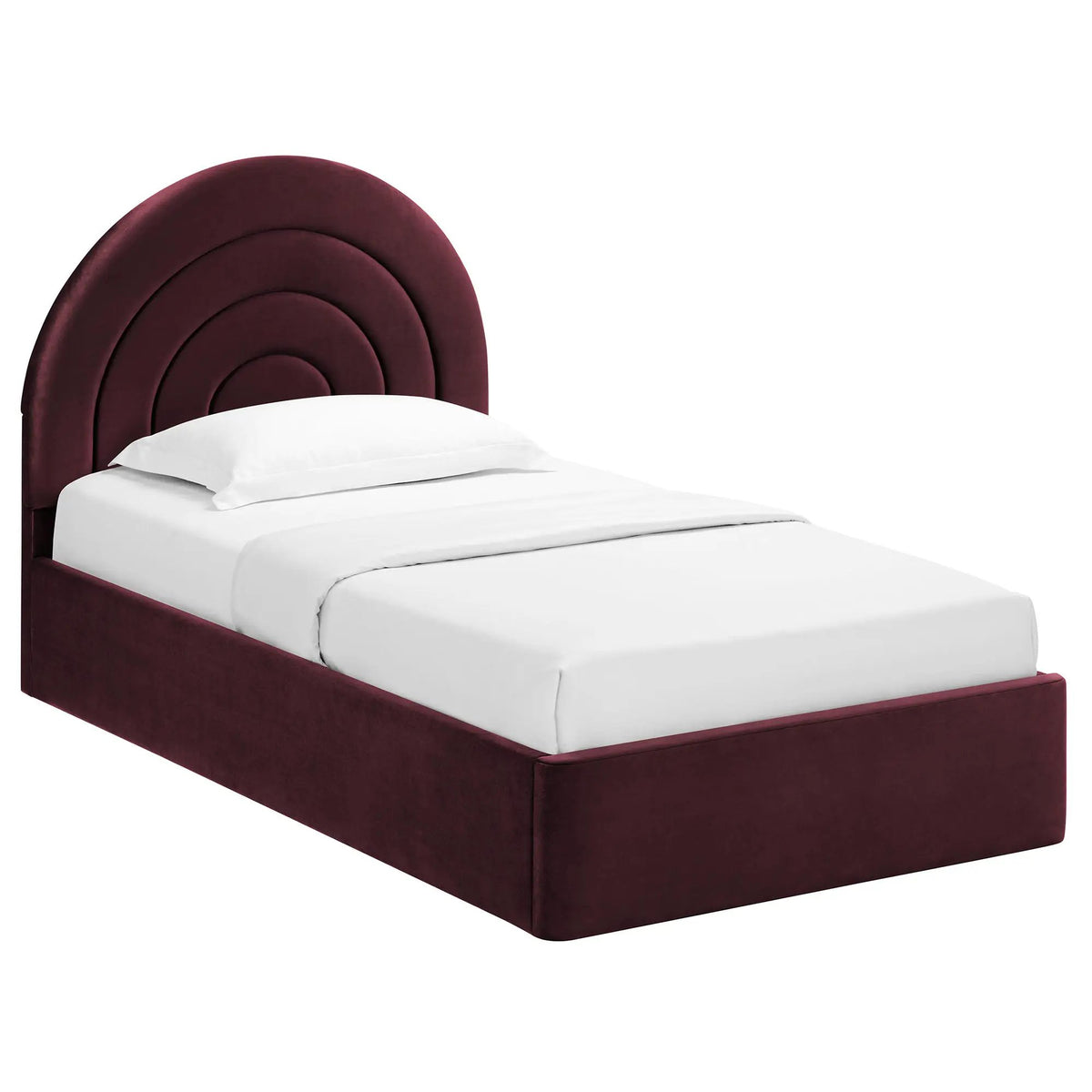 Solana Arched Performance Velvet Twin Platform Bed by HouseOfZazla