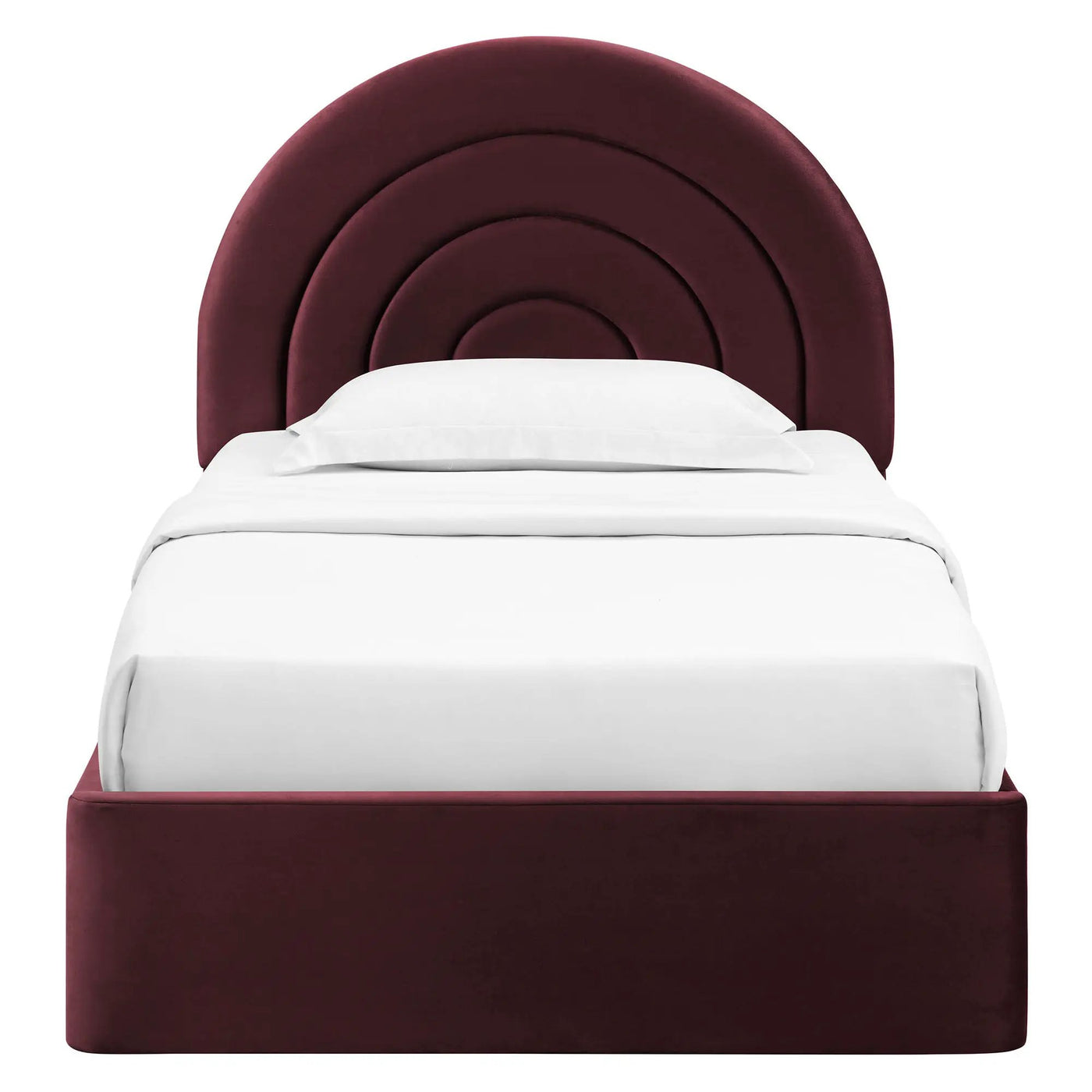 Solana Arched Performance Velvet Twin Platform Bed by HouseOfZazla