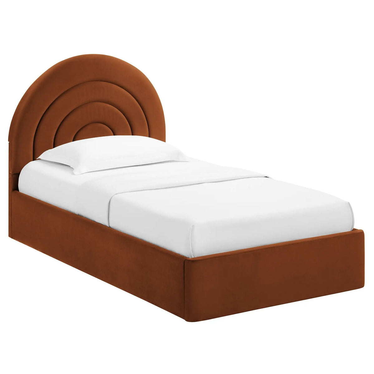 Solana Arched Performance Velvet Twin Platform Bed by HouseOfZazla