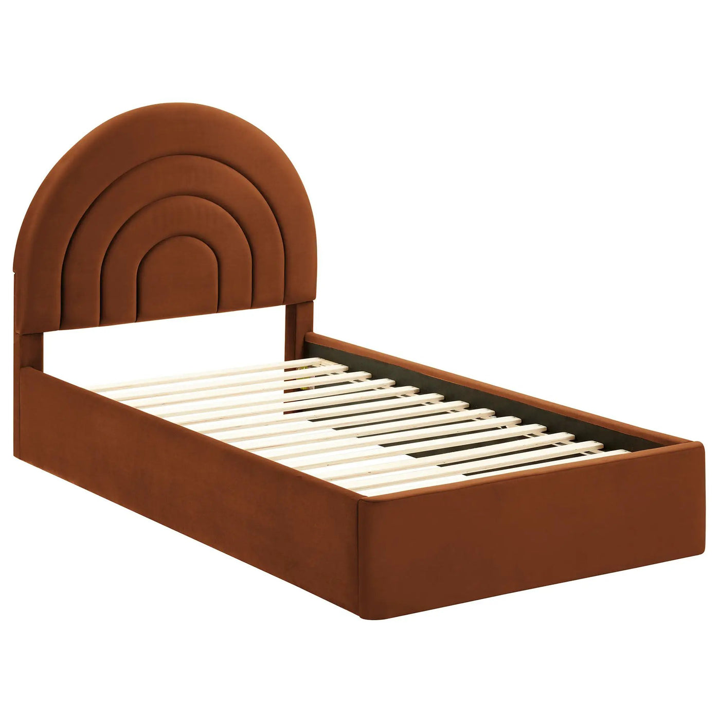 Solana Arched Performance Velvet Twin Platform Bed by HouseOfZazla