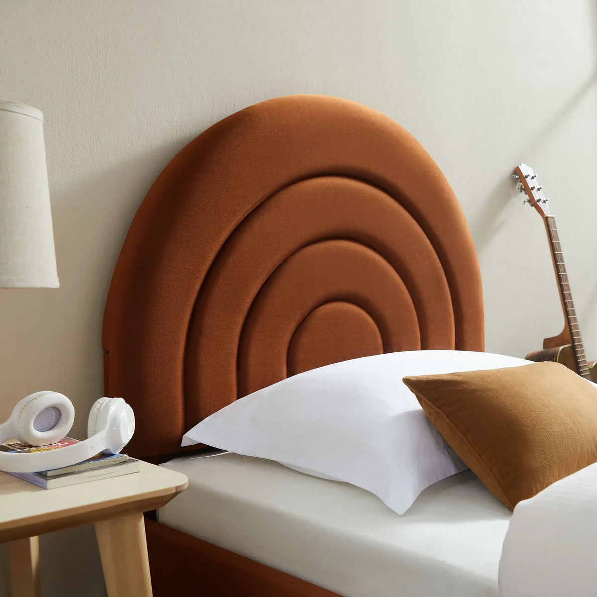 Solana Arched Performance Velvet Twin Platform Bed by HouseOfZazla