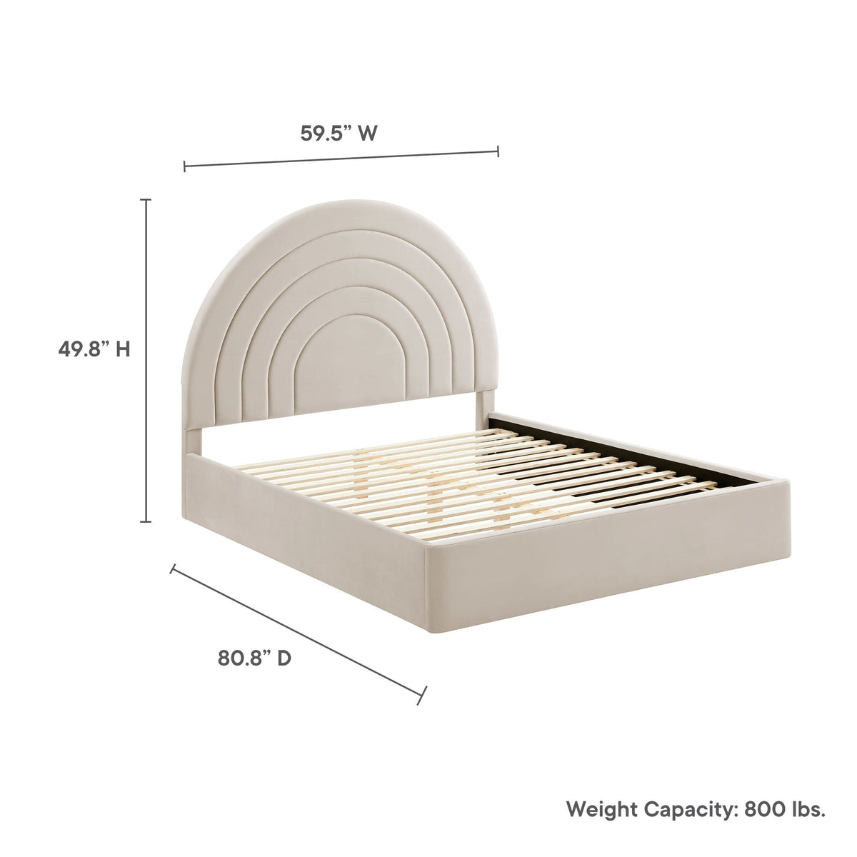 Solana Arched Performance Velvet Full Platform Bed by Modway, photo 2 of 40