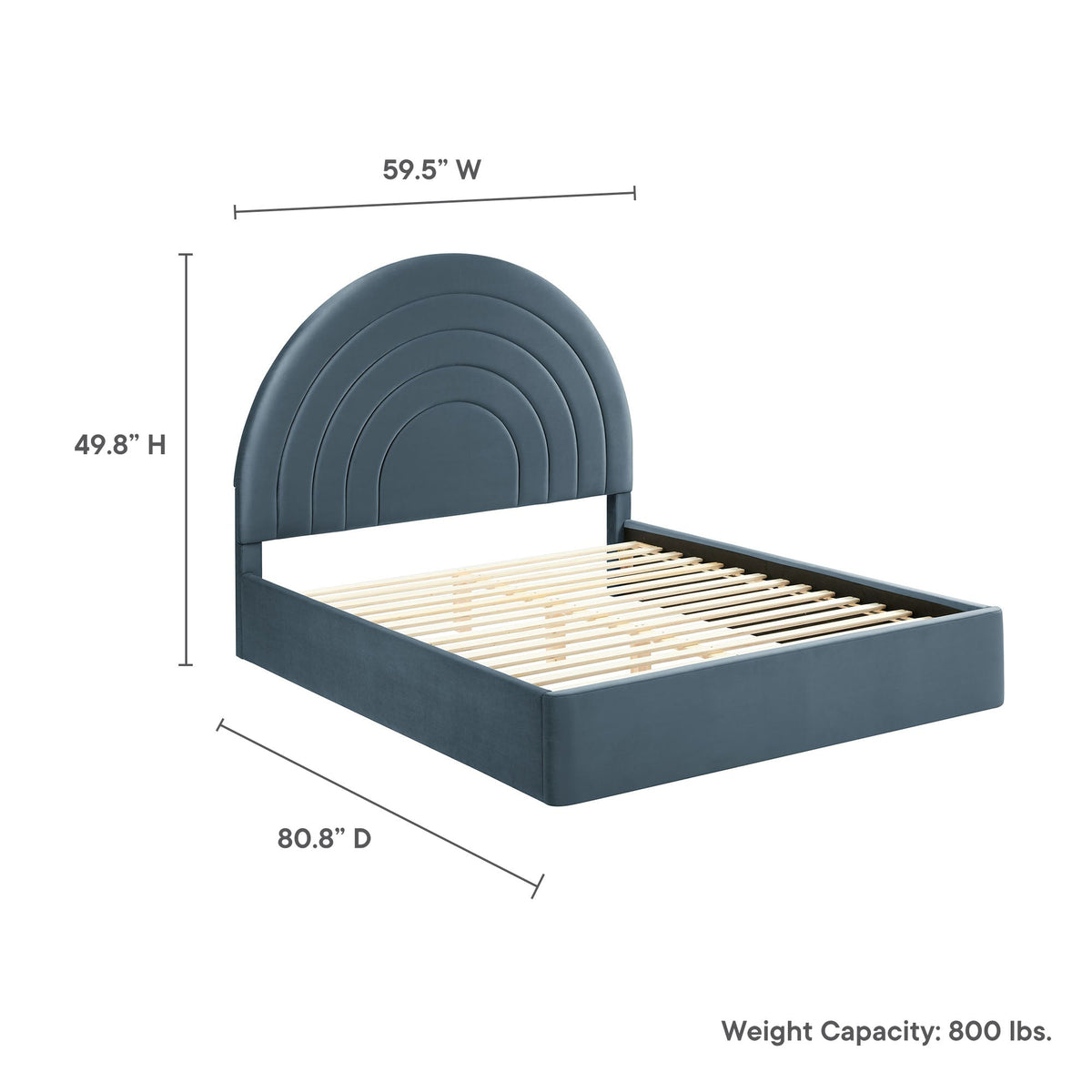 Solana Arched Performance Velvet Full Platform Bed by Modway, photo 11 of 40