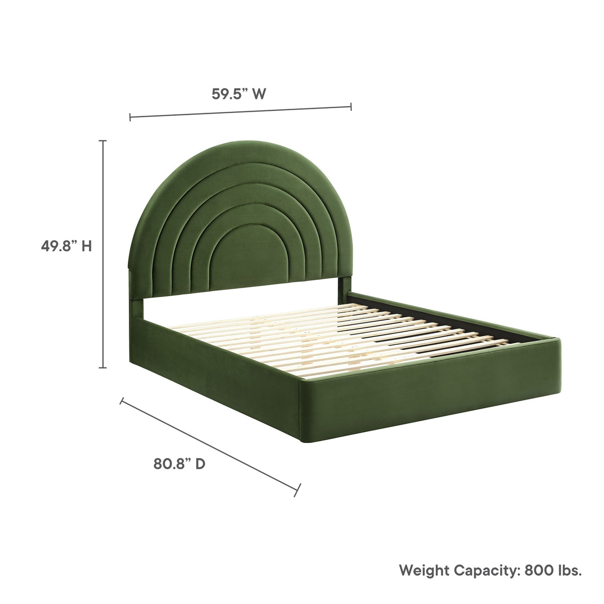 Solana Arched Performance Velvet Full Platform Bed by Modway, photo 21 of 40