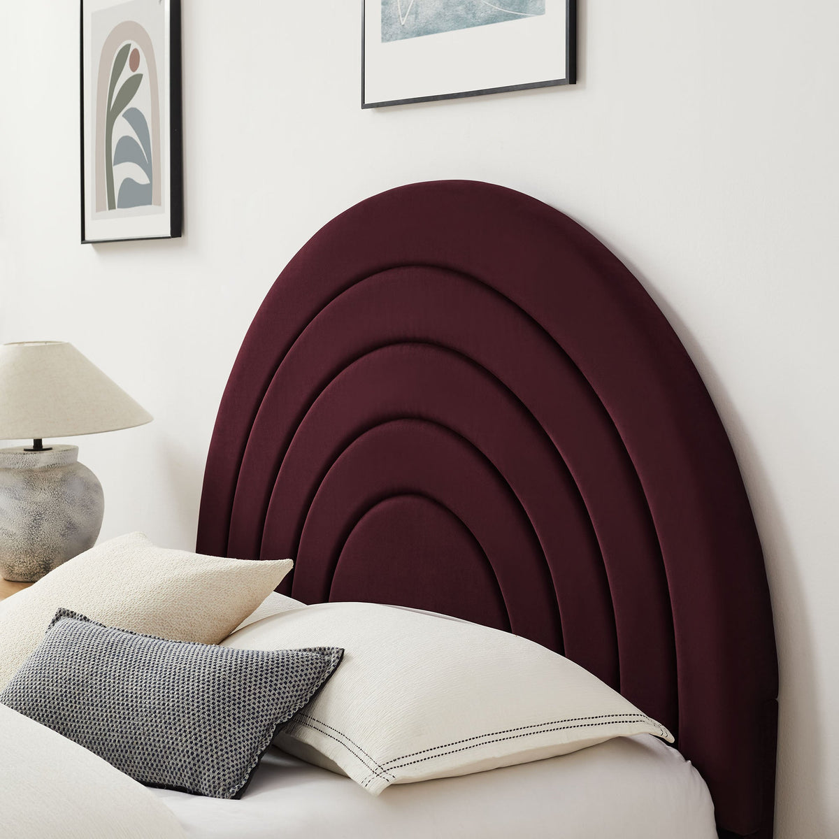 Solana Arched Performance Velvet Full Platform Bed by Modway, photo 36 of 40