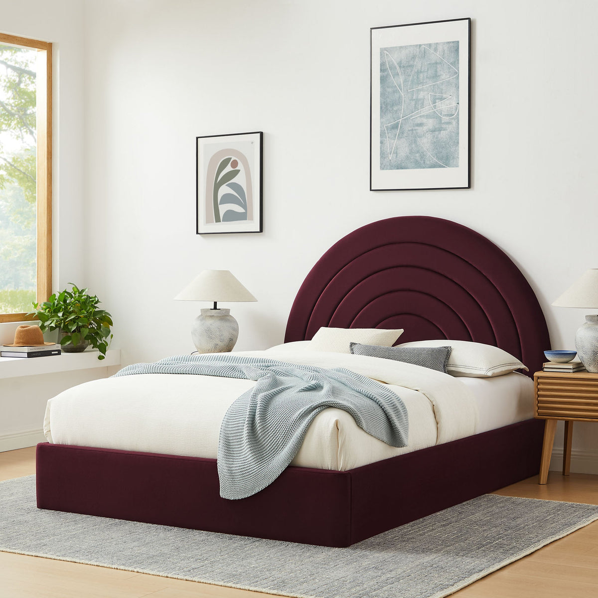 Solana Arched Performance Velvet Full Platform Bed by Modway, photo 35 of 40