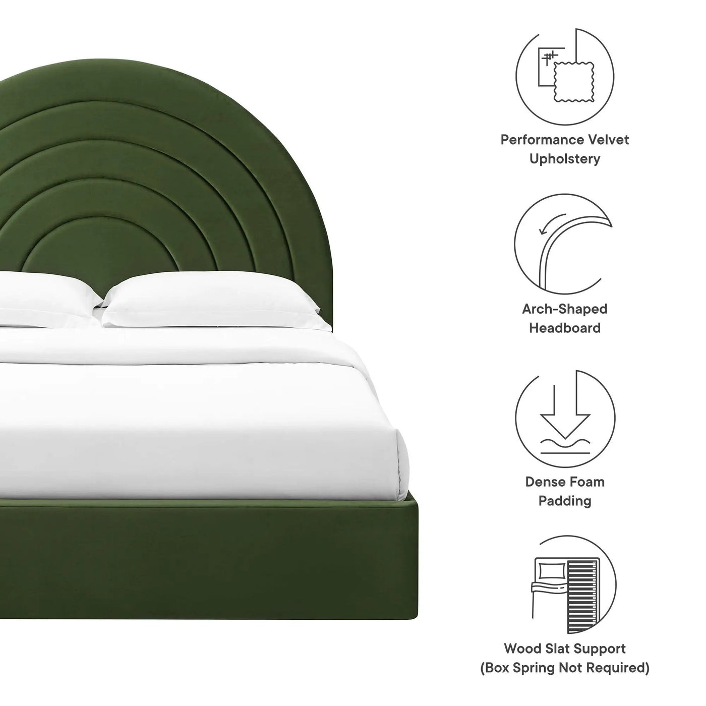 Solana Arched Performance Velvet Queen Platform Bed by Modway by HouseOfZazla