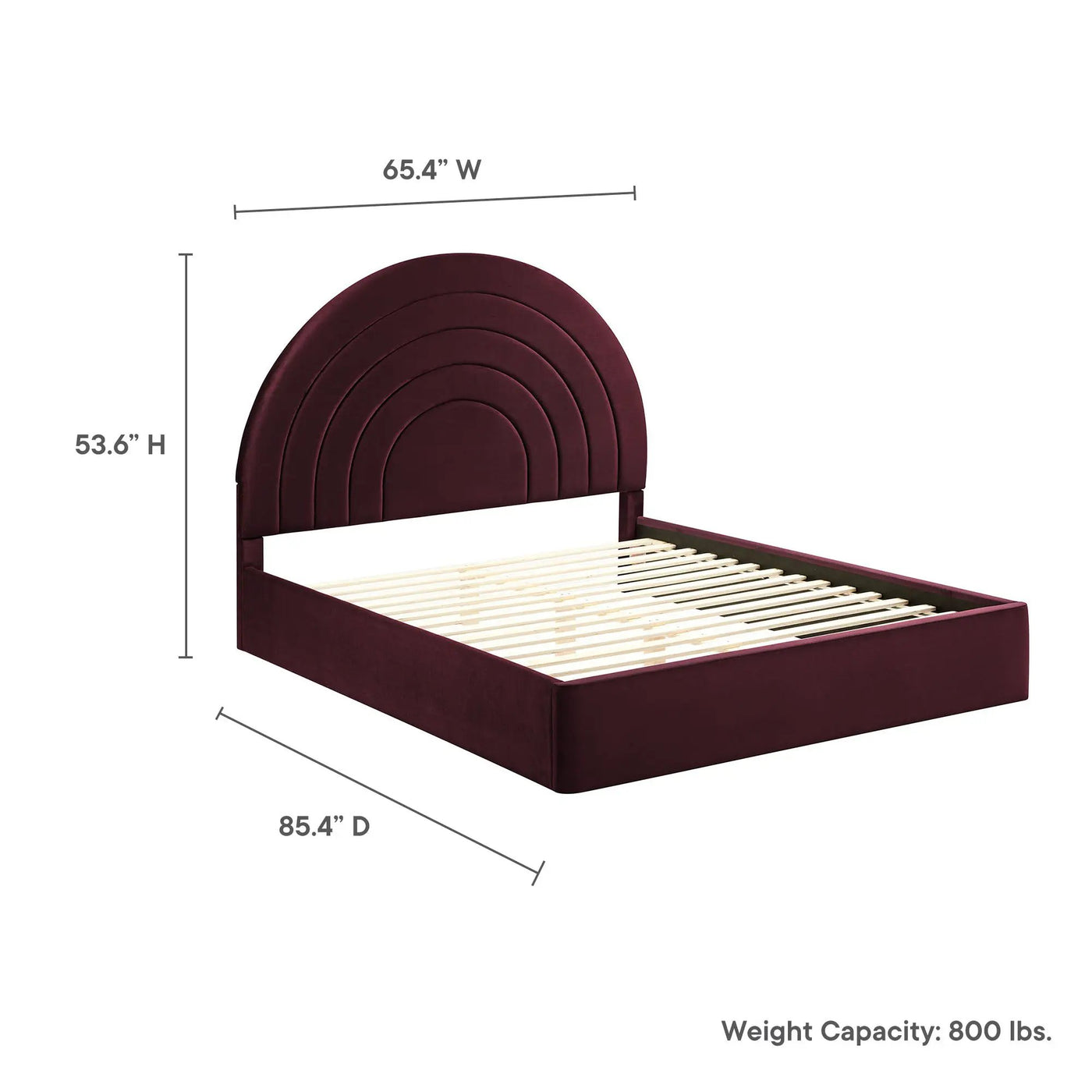 Solana Arched Performance Velvet Queen Platform Bed by Modway by HouseOfZazla