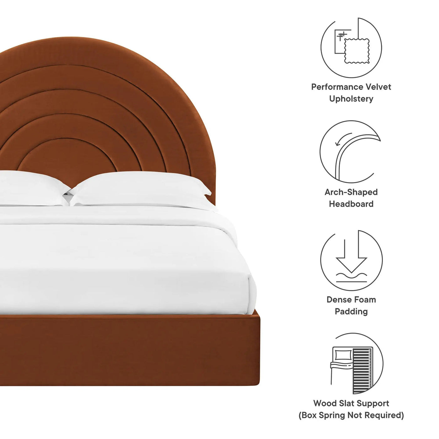 Solana Arched Performance Velvet Queen Platform Bed by Modway by HouseOfZazla
