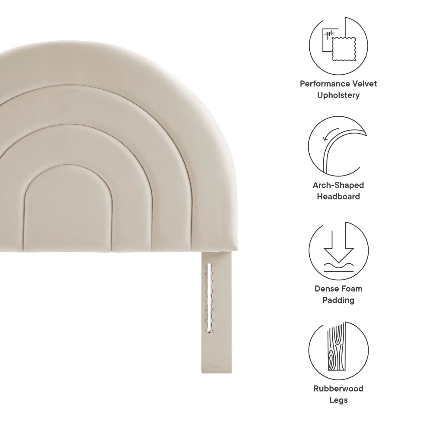 Solana Arched Performance Velvet Twin Headboard by Modway by HouseOfZazla