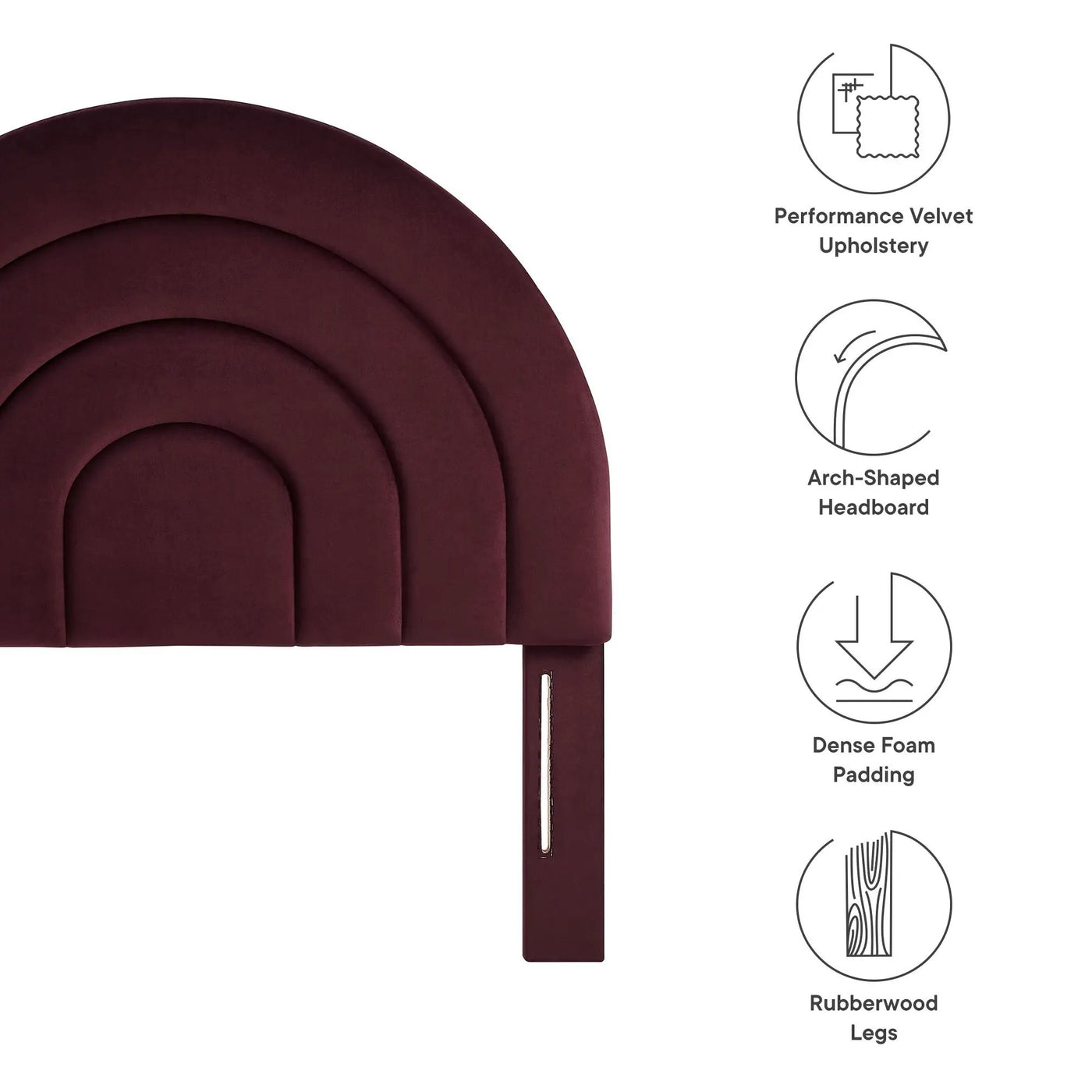 Solana Arched Performance Velvet Twin Headboard by Modway by HouseOfZazla