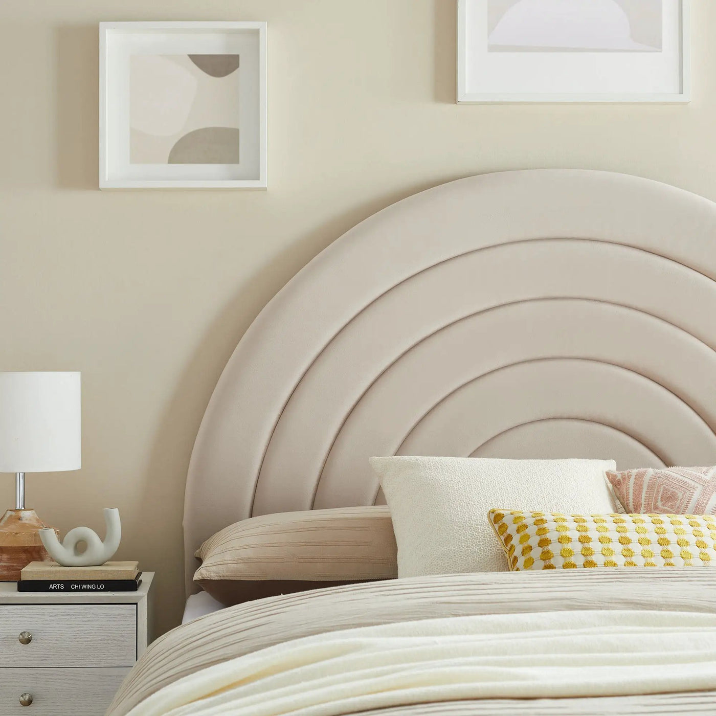 Solana Arched Performance Velvet Queen Headboard by HouseOfZazla