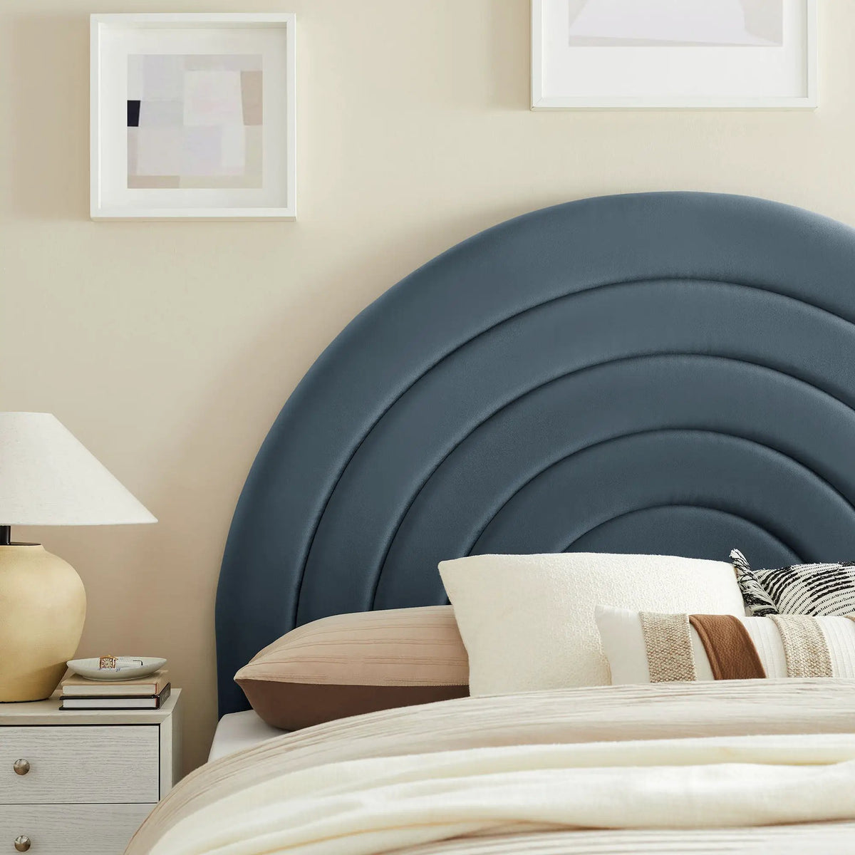 Solana Arched Performance Velvet Queen Headboard by HouseOfZazla
