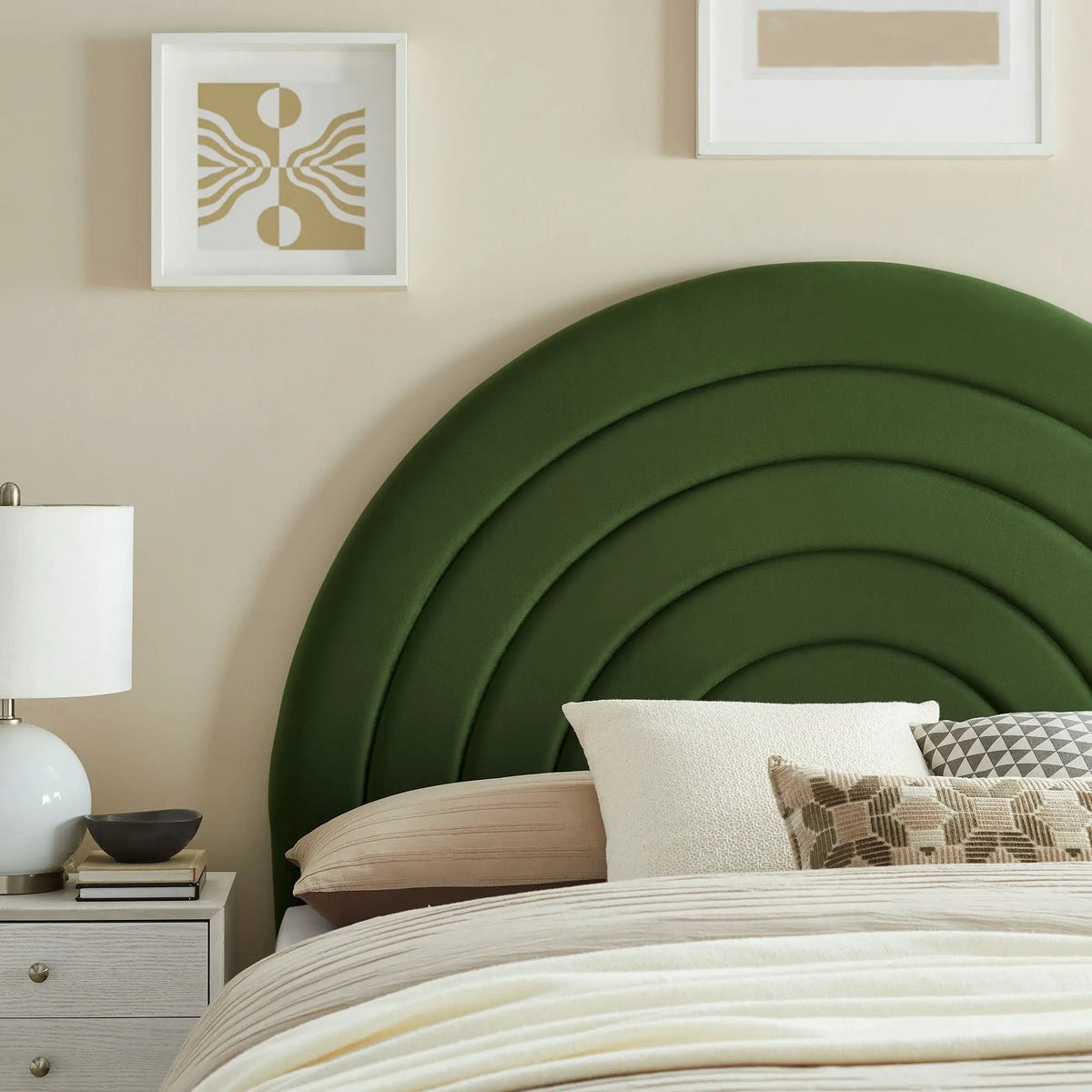 Solana Arched Performance Velvet Queen Headboard by HouseOfZazla