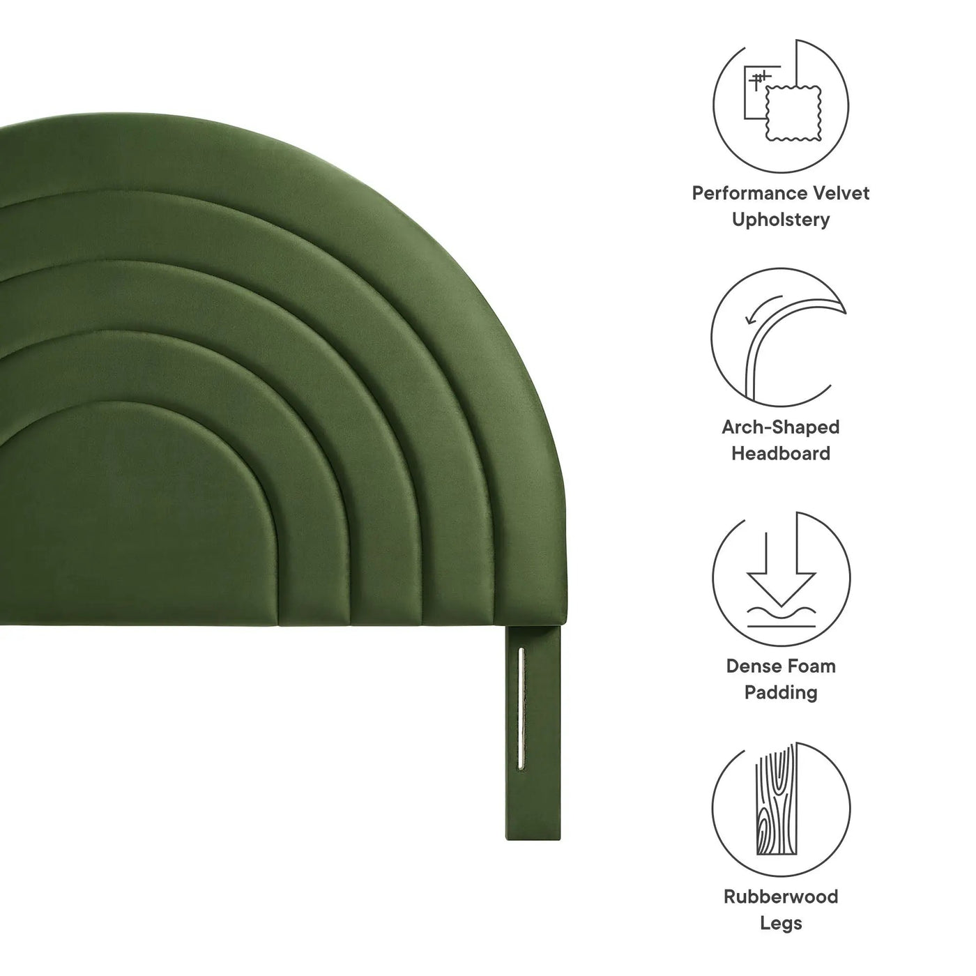 Solana Arched Performance Velvet Queen Headboard by HouseOfZazla