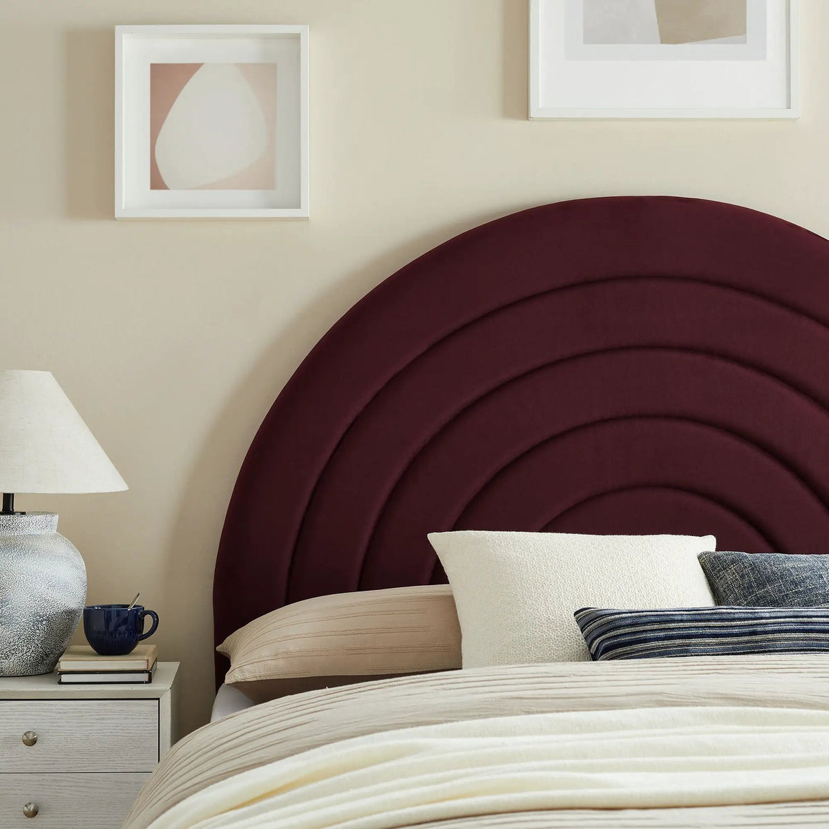 Solana Arched Performance Velvet Queen Headboard by HouseOfZazla