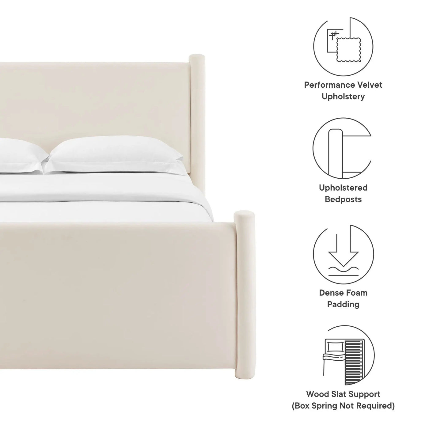 Rael Performance Velvet Queen Platform Bed by Modway by HouseOfZazla