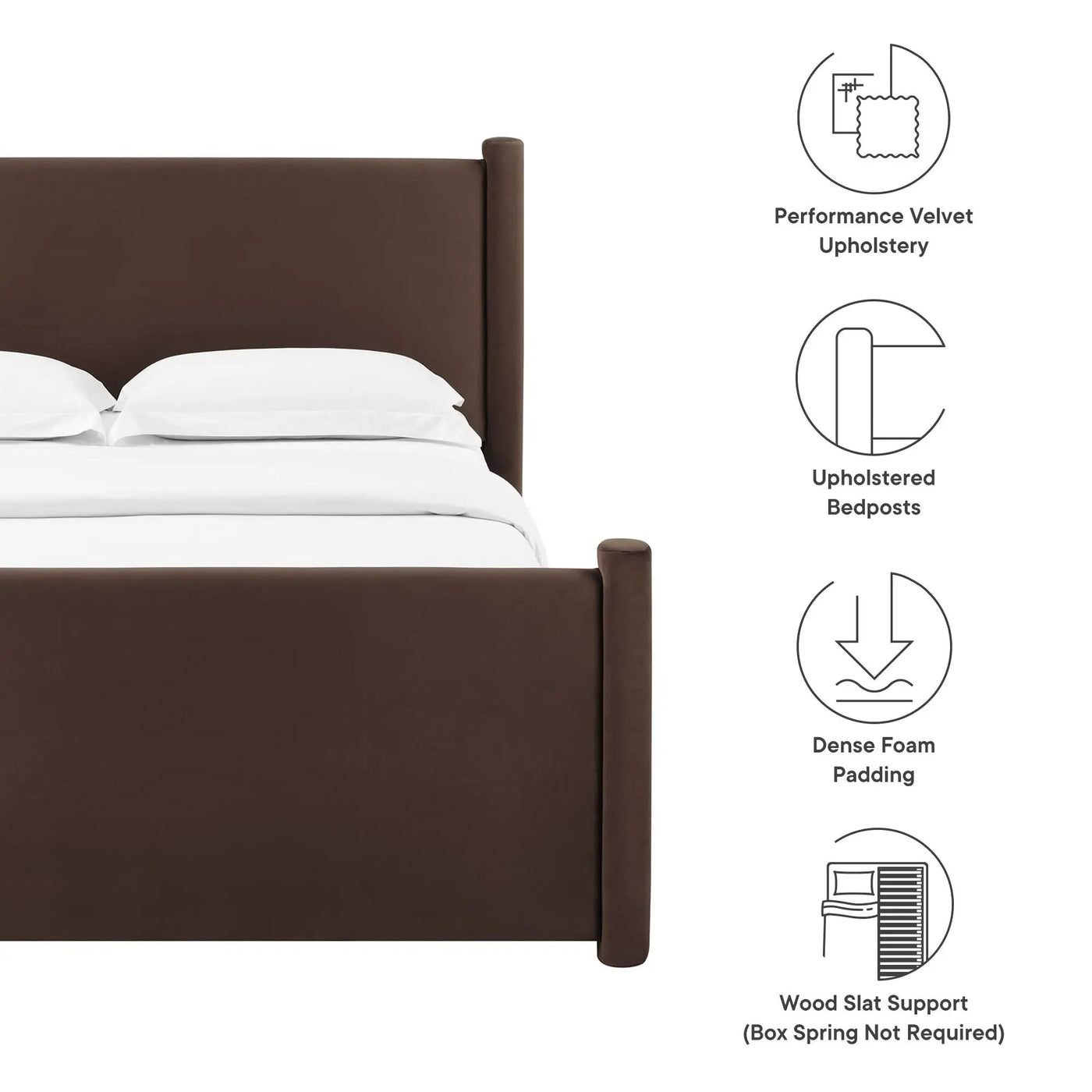 Rael Performance Velvet Queen Platform Bed by Modway by HouseOfZazla