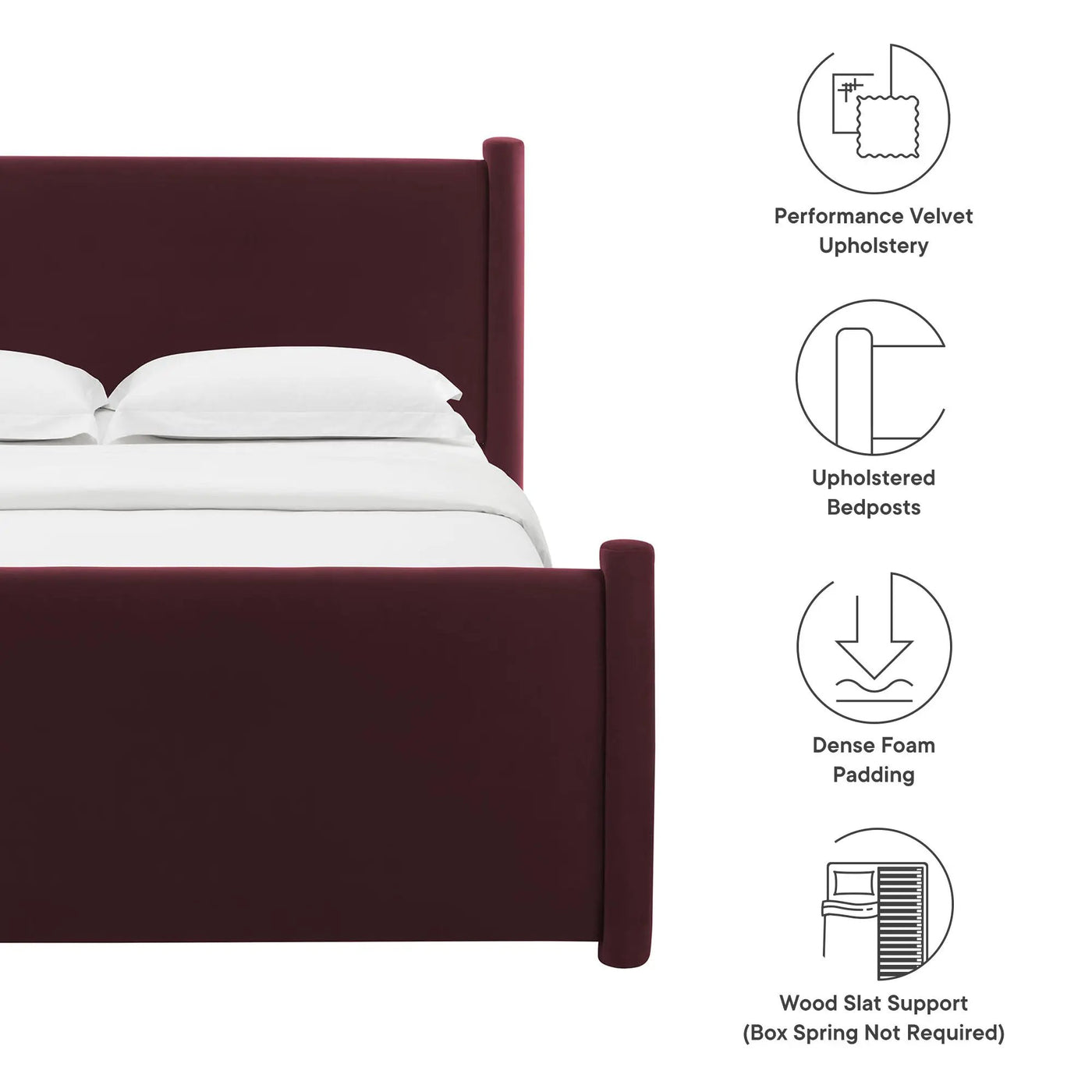 Rael Performance Velvet Queen Platform Bed by Modway by HouseOfZazla