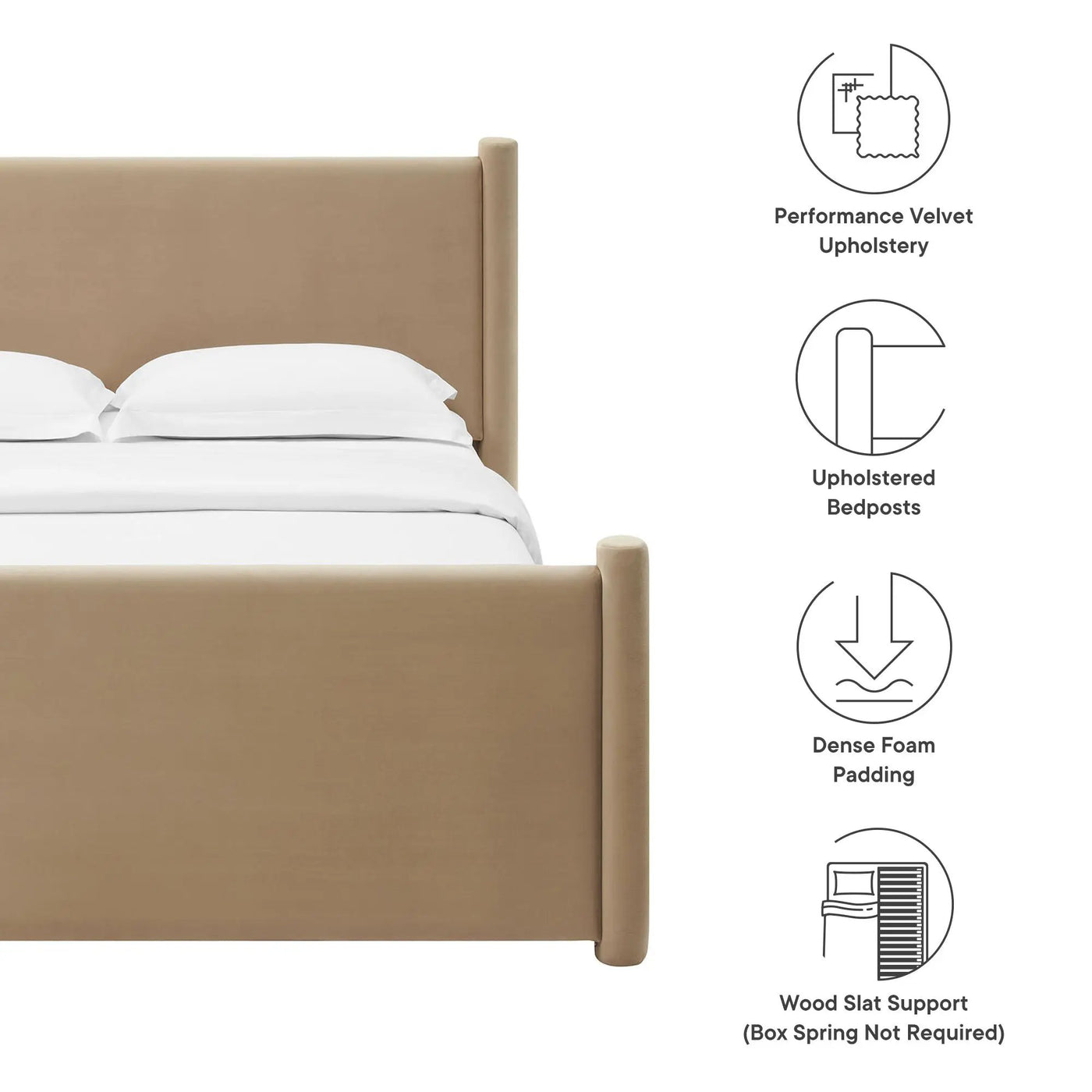 Rael Performance Velvet Queen Platform Bed by Modway by HouseOfZazla