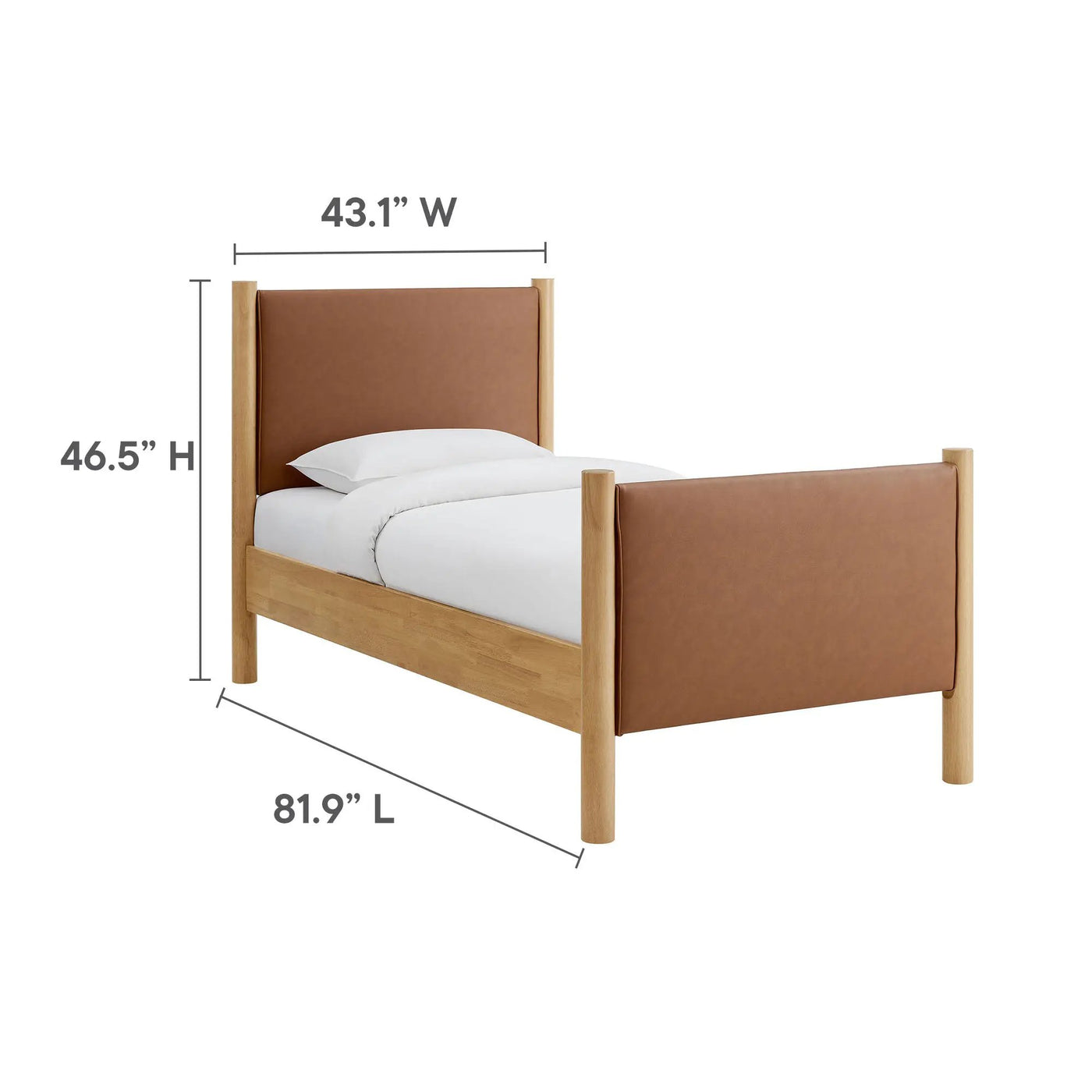 Maven Twin Size Vegan Leather Upholstered Platform Bed by Modway by HouseOfZazla