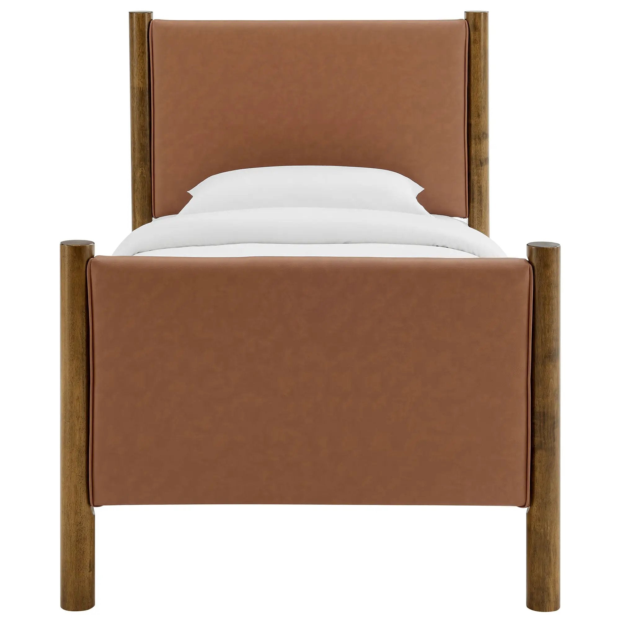 Maven Twin Size Vegan Leather Upholstered Platform Bed by Modway by HouseOfZazla