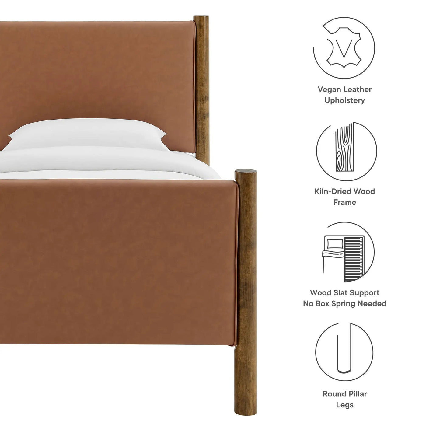 Maven Twin Size Vegan Leather Upholstered Platform Bed by Modway by HouseOfZazla