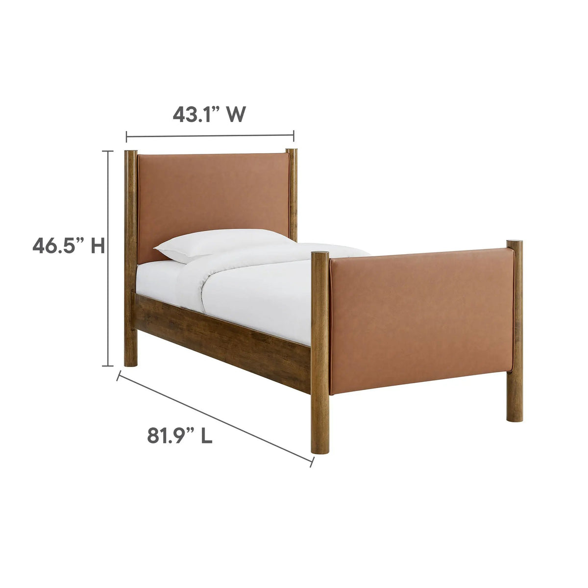 Maven Twin Size Vegan Leather Upholstered Platform Bed by Modway by HouseOfZazla