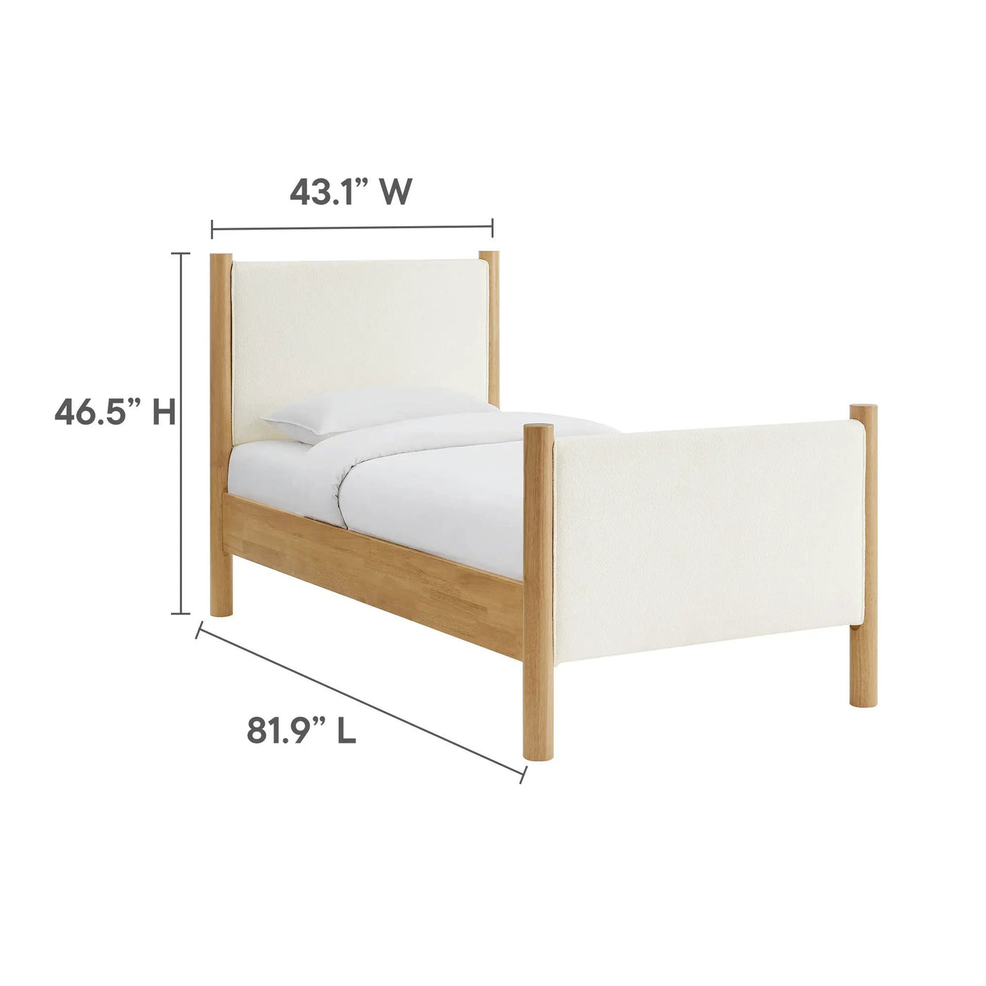 Maven Twin Size Boucle Upholstered Platform Bed by Modway by HouseOfZazla