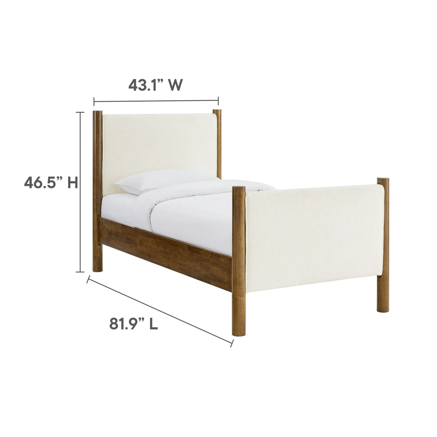 Maven Twin Size Boucle Upholstered Platform Bed by Modway by HouseOfZazla