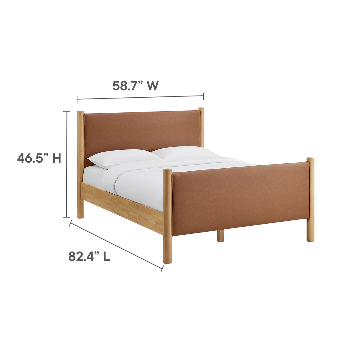 Maven Full Size Vegan Leather Upholstered Platform Bed by Modway, photo 2 of 18