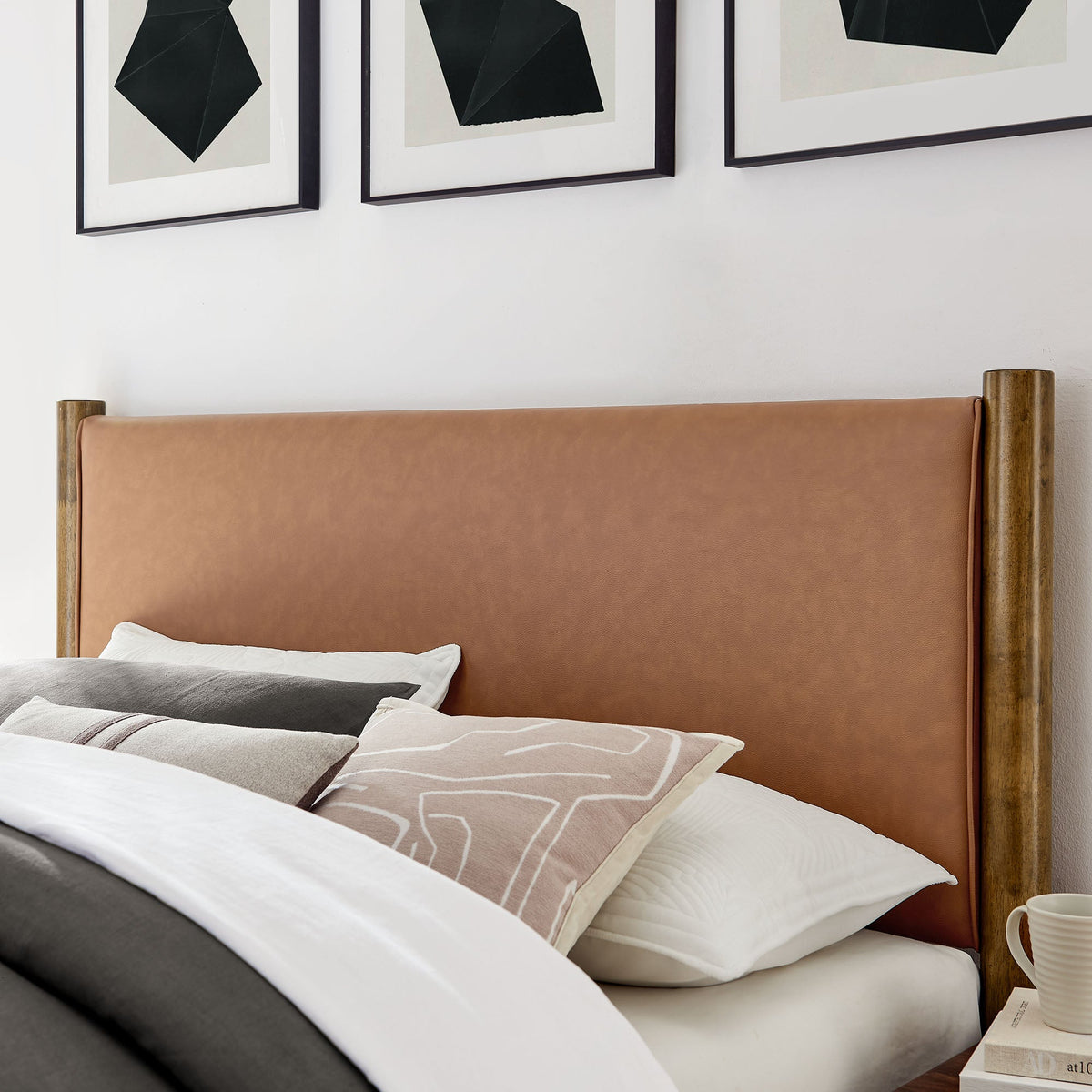 Maven Full Size Vegan Leather Upholstered Platform Bed by Modway, photo 18 of 18