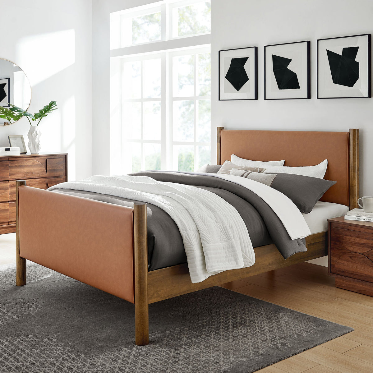 Maven Full Size Vegan Leather Upholstered Platform Bed by Modway, photo 17 of 18