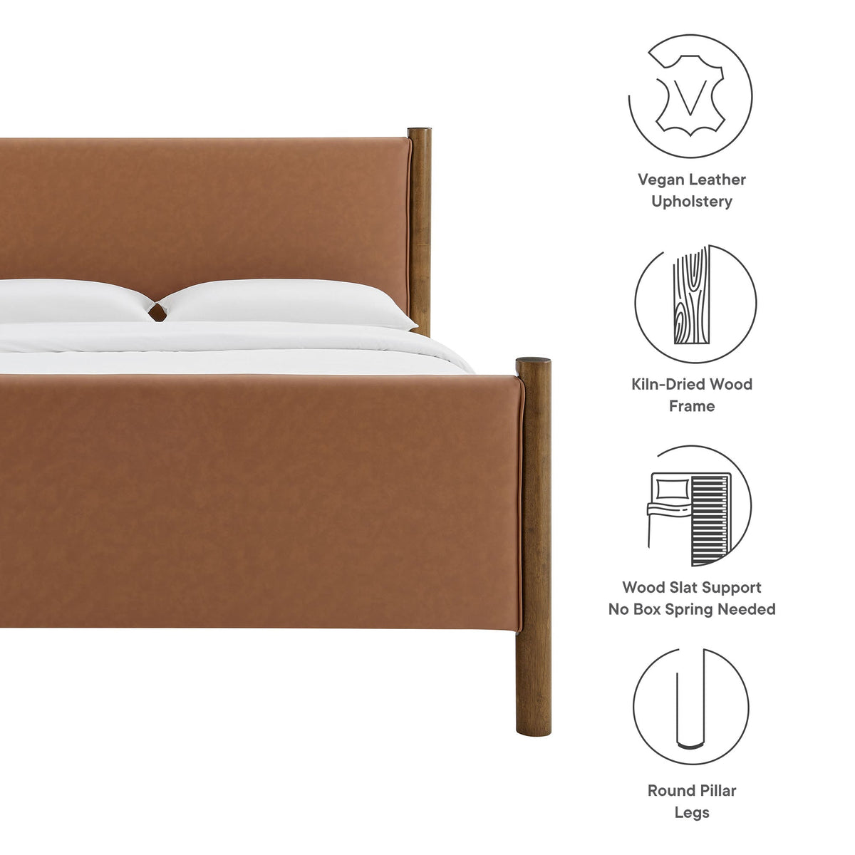Maven Full Size Vegan Leather Upholstered Platform Bed by Modway, photo 12 of 18