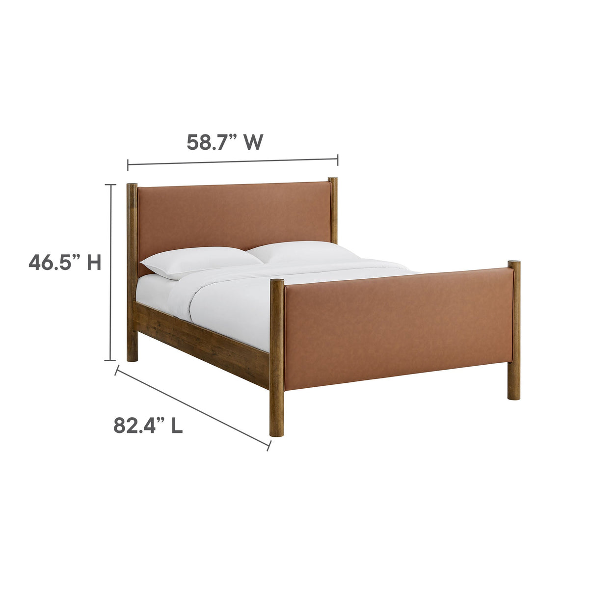 Maven Full Size Vegan Leather Upholstered Platform Bed by Modway, photo 11 of 18