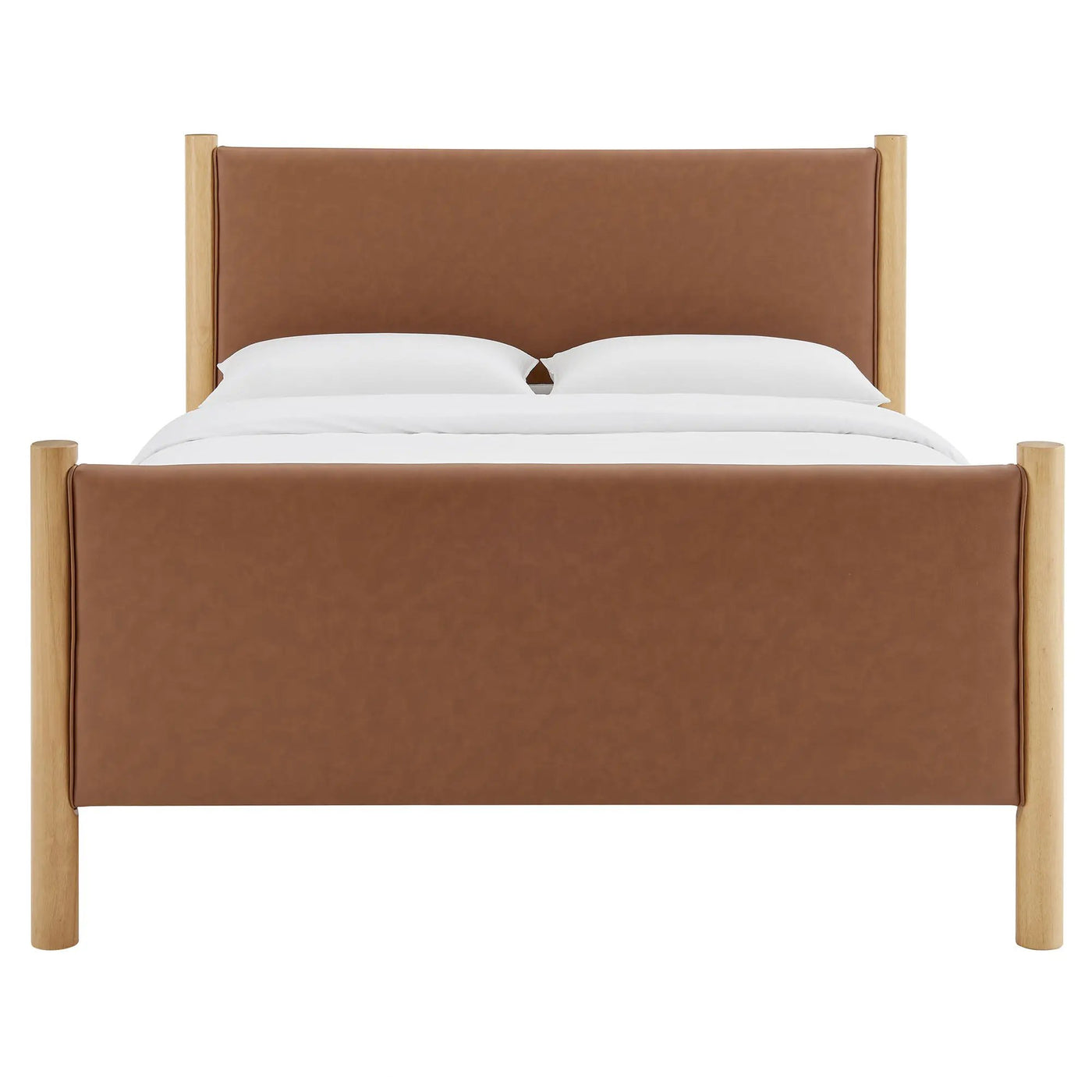 Maven Queen Size Vegan Leather Upholstered Platform Bed by HouseOfZazla