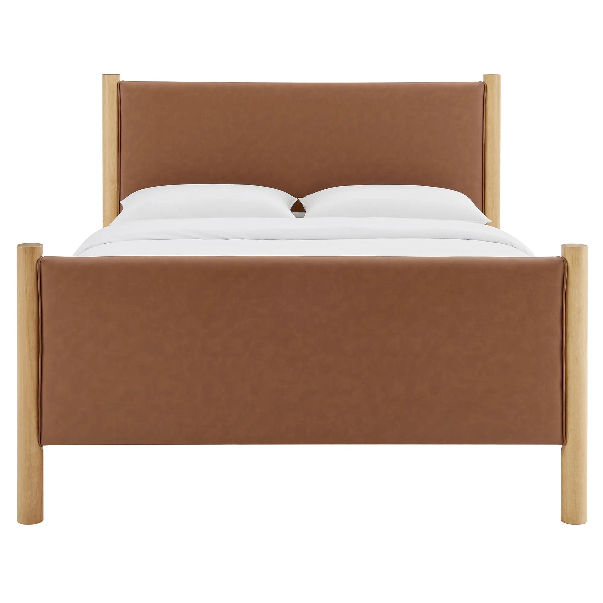 Maven Queen Size Vegan Leather Upholstered Platform Bed by HouseOfZazla