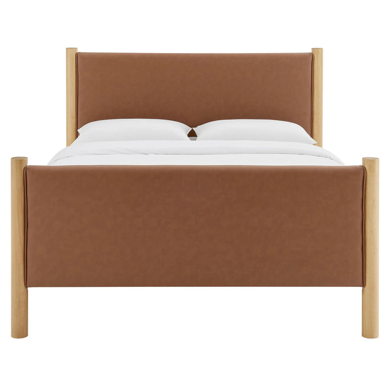 Maven Queen Size Vegan Leather Upholstered Platform Bed by HouseOfZazla