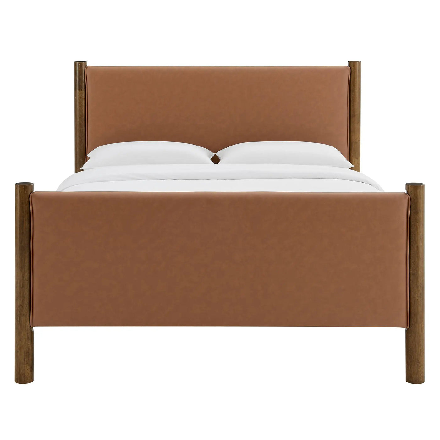 Maven Queen Size Vegan Leather Upholstered Platform Bed by HouseOfZazla