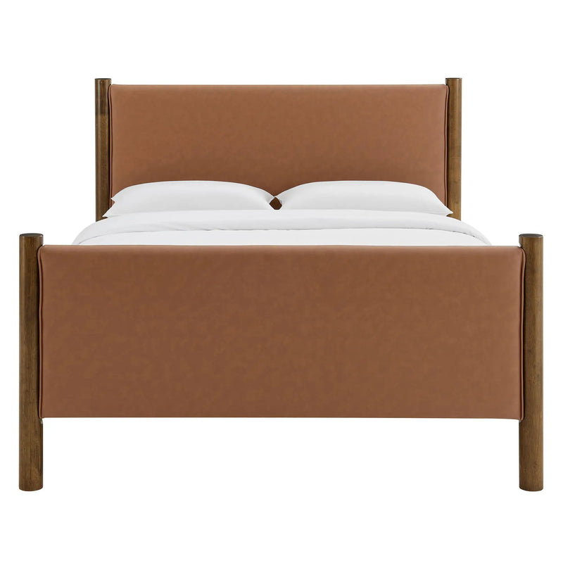Maven Queen Size Vegan Leather Upholstered Platform Bed by HouseOfZazla