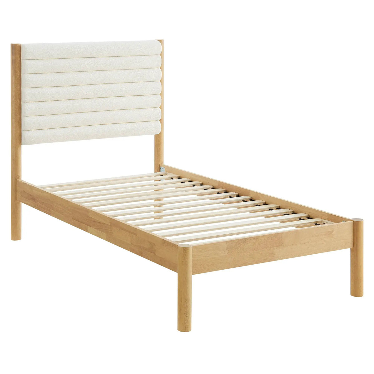Olea Channel Tufted Boucle Solid Wood Twin Platform Bed by Modway by HouseOfZazla