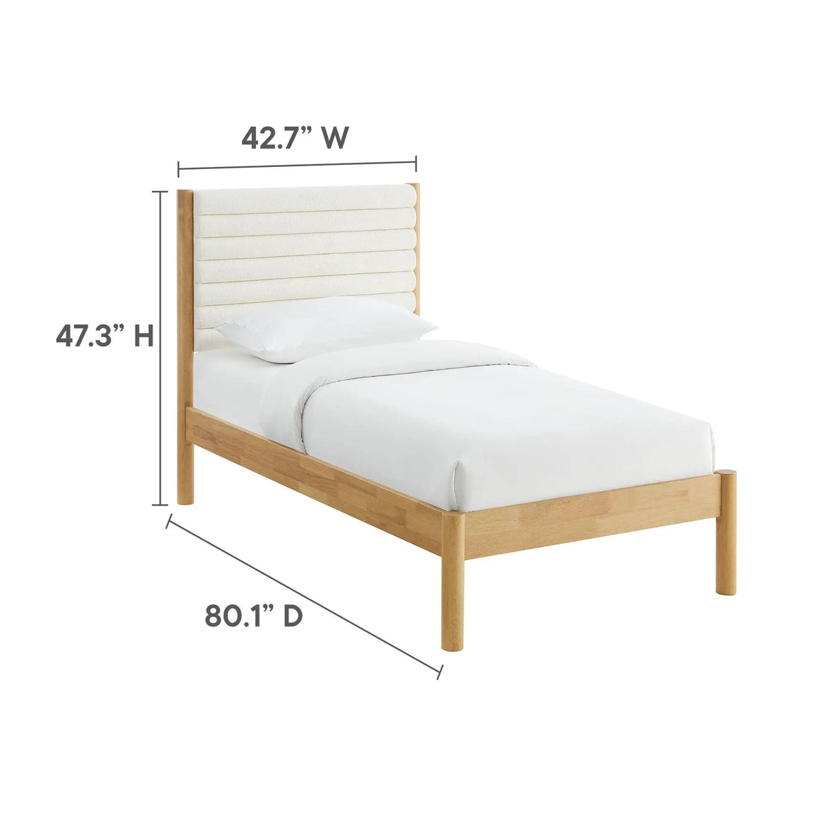 Olea Channel Tufted Boucle Solid Wood Twin Platform Bed by Modway by HouseOfZazla