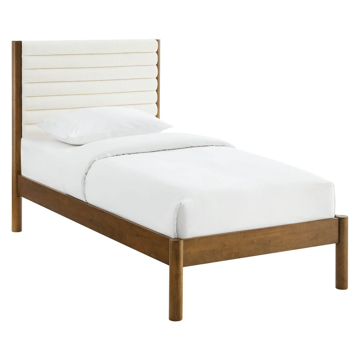 Olea Channel Tufted Boucle Solid Wood Twin Platform Bed by Modway by HouseOfZazla