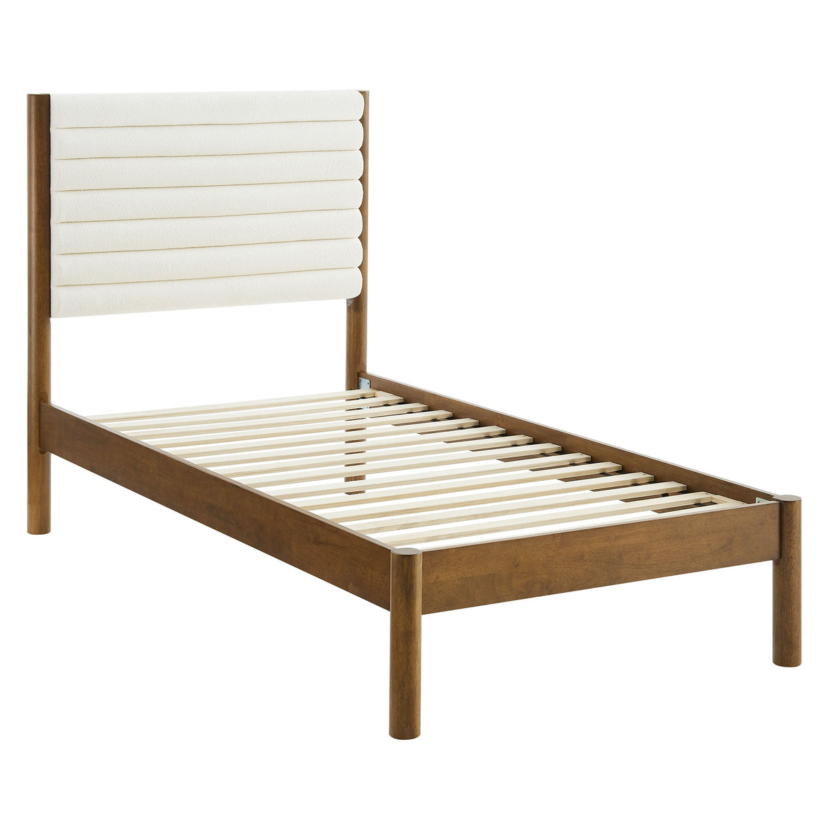 Olea Channel Tufted Boucle Solid Wood Twin Platform Bed by Modway by HouseOfZazla