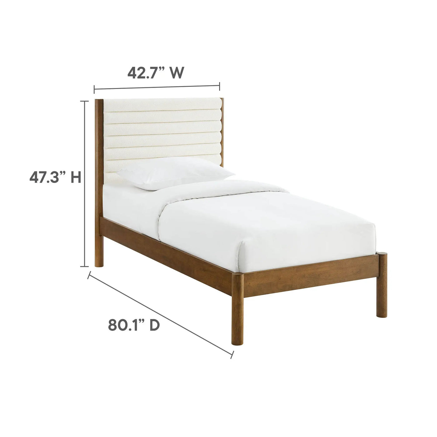 Olea Channel Tufted Boucle Solid Wood Twin Platform Bed by Modway by HouseOfZazla