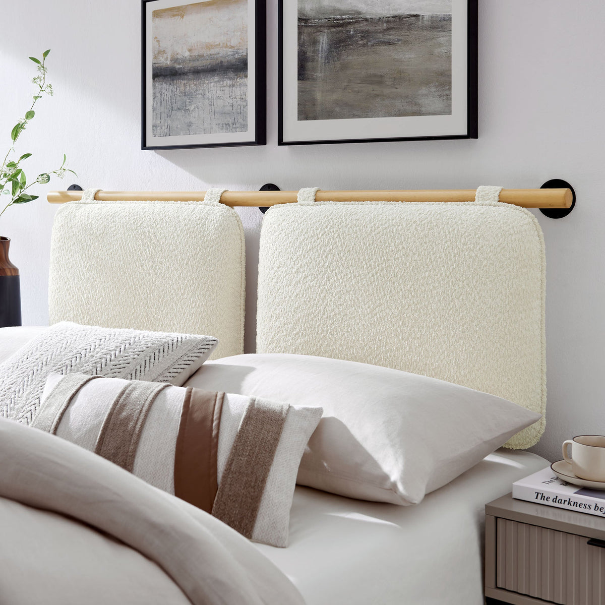 Anela Wall-Mounted Chenille Upholstered Queen Headboard by Modway, photo 8 of 32